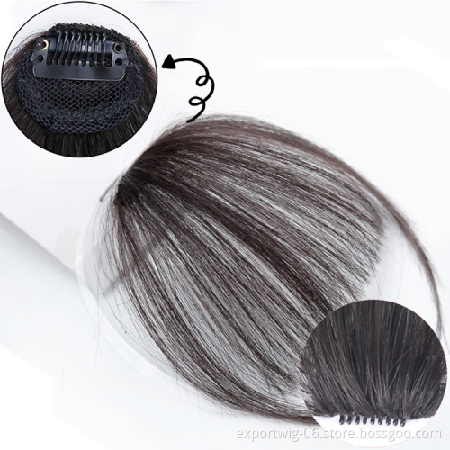 Air Bangs Hairpiece Neat Thin 100% Real Human Hair Bangs Extensions Front Clip In Hairpiece Fringe For Women